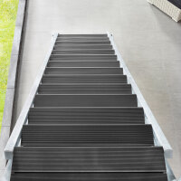 Escalier extérieur Hollywood WPC sans rampe - 80cm, 93 - 133cm (5 marches), Anthracite