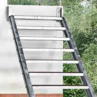 Escalier extérieur Hollywood WPC sans rampe - 80cm, 93 - 133cm (5 marches), Anthracite