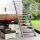 Escalier extérieur Hollywood WPC sans rampe - 80cm, 93 - 133cm (5 marches), Anthracite
