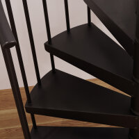 Escalier colimaçon Cannes - 120cm, 273 - 299cm (12 marches + palier), peint noir