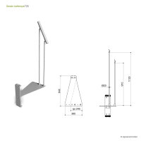 Escalier gain de Place T20, 315 - 345cm (14 marches), peint bronze