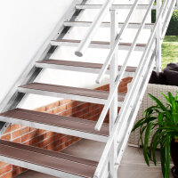 Escalier extérieur Hollywood WPC avec palier et 1 rampe - 100cm, 95-112cm (4 marches + palier), Anthracite