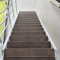 Escalier extérieur Hollywood WPC avec palier et 1 rampe - 100cm, 95-112cm (4 marches + palier), Anthracite