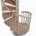 Escalier colimaçon C20 - 120cm, 168 - 184cm (7 marches + palier), peint gris, noyer