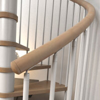 Escalier colimaçon C20 - 160cm, 168 - 184cm (7 marches + palier), peint gris, wengé